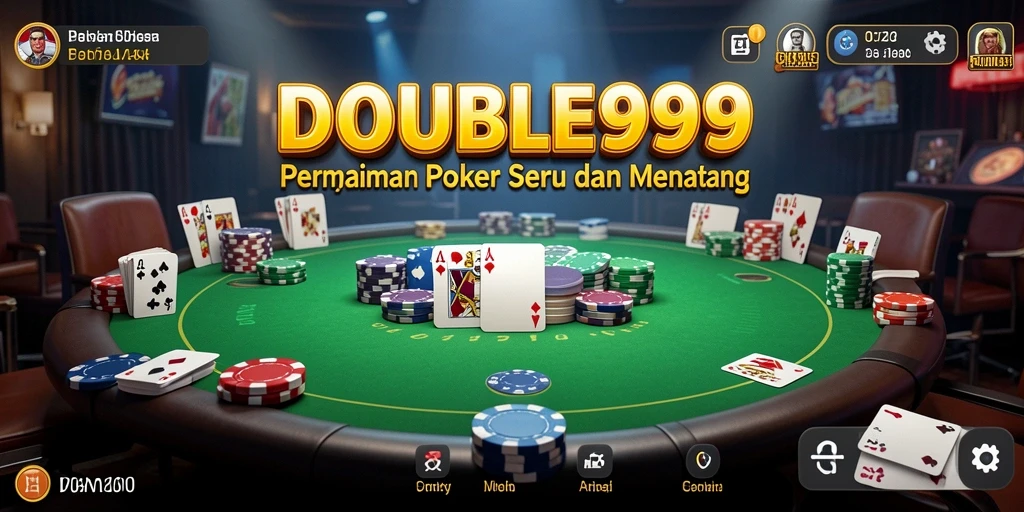 Tampilan gameplay seru dari DOUBLE999 dengan permainan Poker yang menantang.