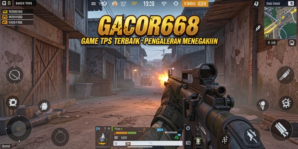 Screenshot GACOR668 memperlihatkan aksi pertempuran epik dalam game TPS.