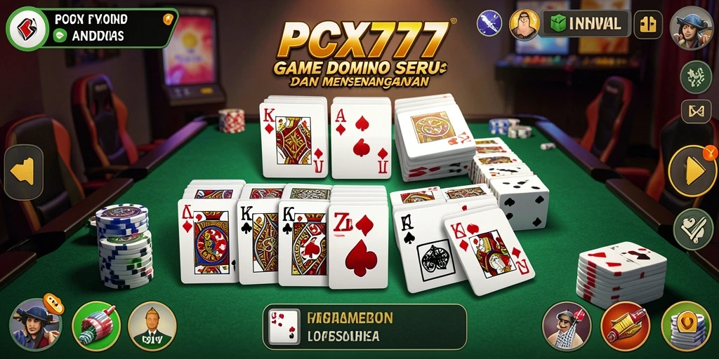 Tampilan gameplay Domino PCX777 dengan efek yang menarik.