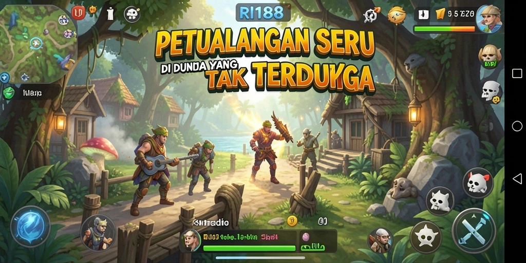 Tampilan gameplay seru di dunia petualangan yang menakjubkan.