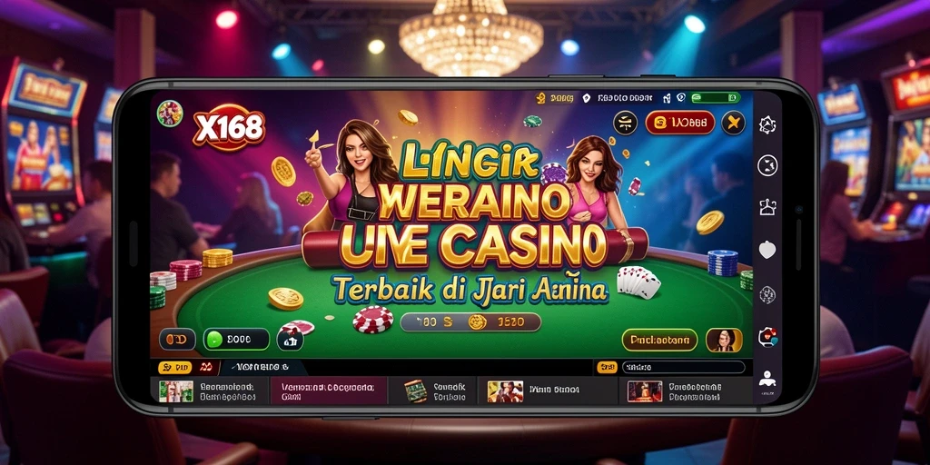 Screenshot X168 menampilkan dealer langsung dan pengalaman bermain Live Casino yang autentik.